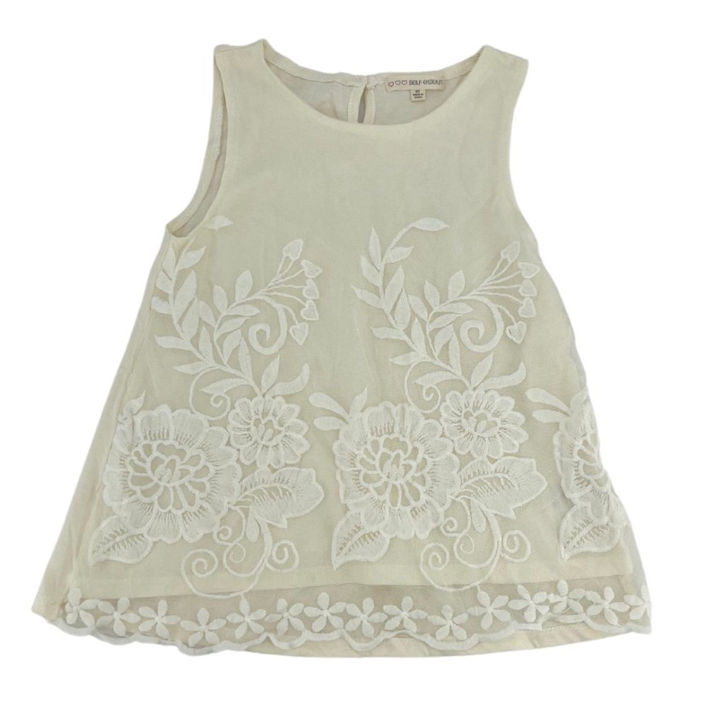 Self Esteem | Girl's Tank Top | Cream | Size 6X